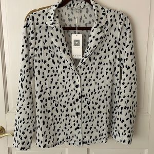 Animal print long sleeve blouse